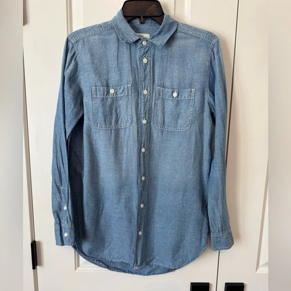 J. Crew Light Blue Casual Button-Down Shirt - Picture 1 of 5
